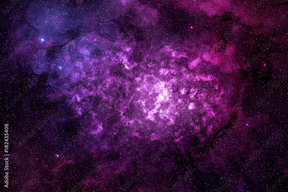 purple nebula and glowing cosmic dust in outer space