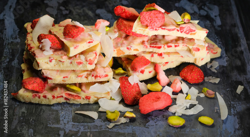Christmas goodies with frozen-dried red berries