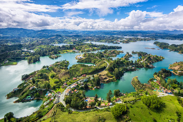 Fototapete Südamerika Panoramablick vom Piedra del Penol Guatape  © R.M. Nunes