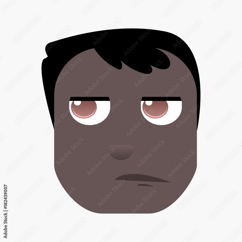 Funny black boy emotions on white background