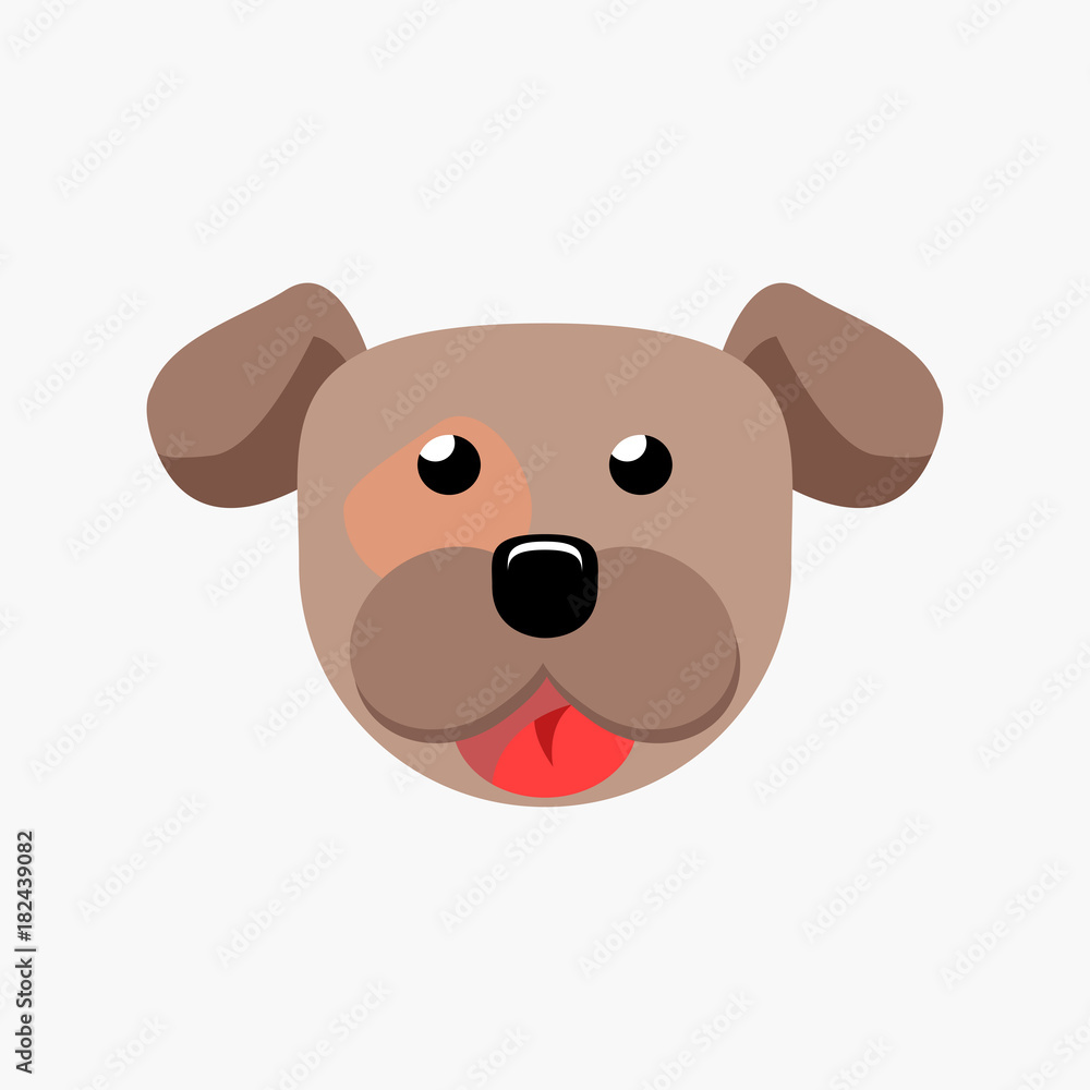 vector illustration of funny cute dog face vector illustration of funny cute dog face