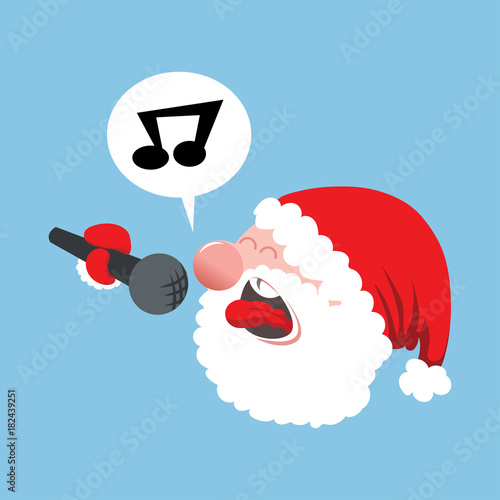cartoon Santa Claus singing