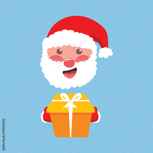Cartoon Santa Claus with gifts