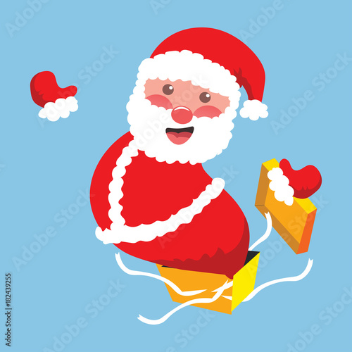 Vector Illustration Santa Claus on blue background
