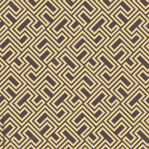 Seamless brown and golden background for your designs. Modern ornament. Geometric abstract pattern