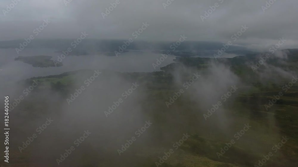 Aerial view over Loch Lomond from conic hill, Scotland Aerial view over Loch Lomond from conic hill, Scotland