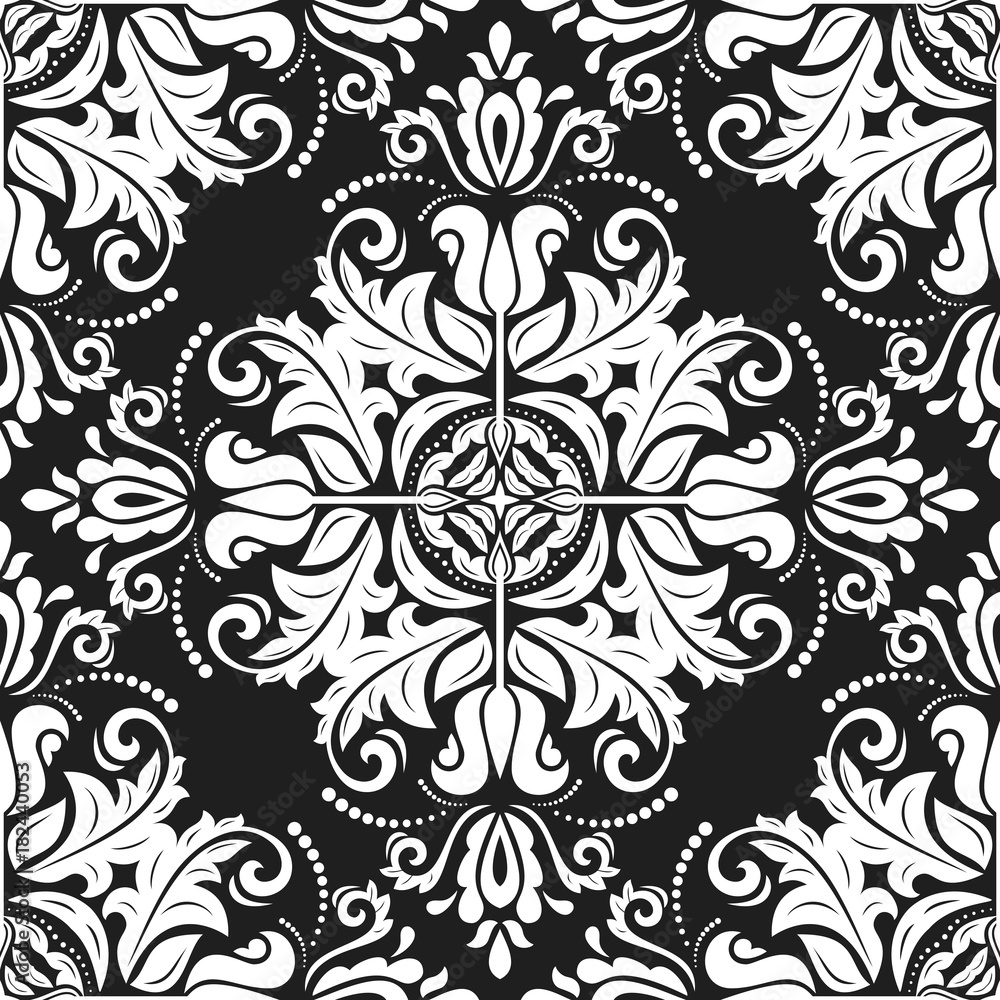 Classic seamless black and white pattern. Traditional orient ornament. Classic vintage background Classic seamless black and white pattern. Traditional orient ornament. Classic vintage background