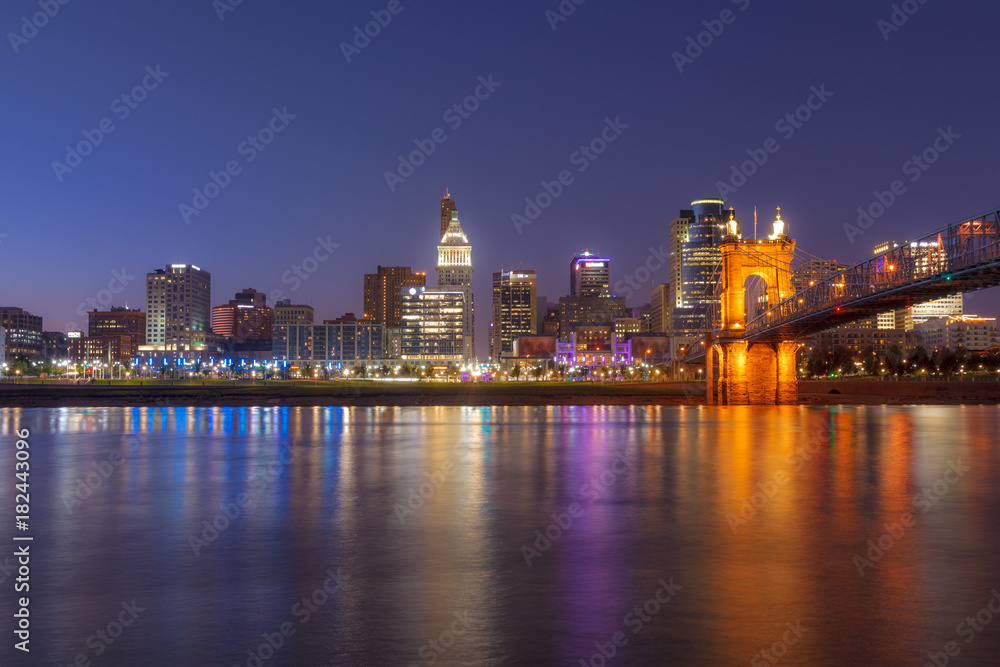 Cincinnati Skyline Over the Ohio River