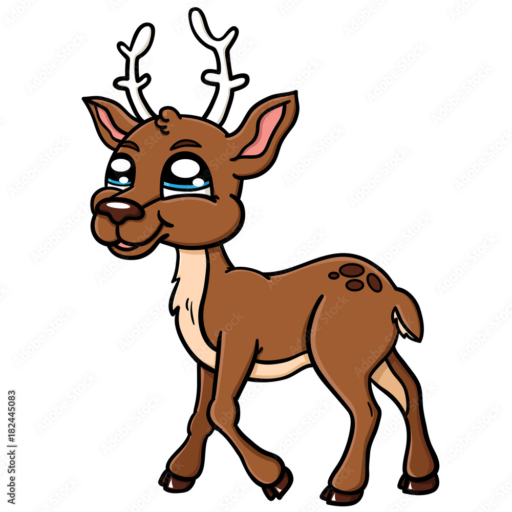 Vector illustration of a Cute cartoon deer Vector illustration of a Cute cartoon deer