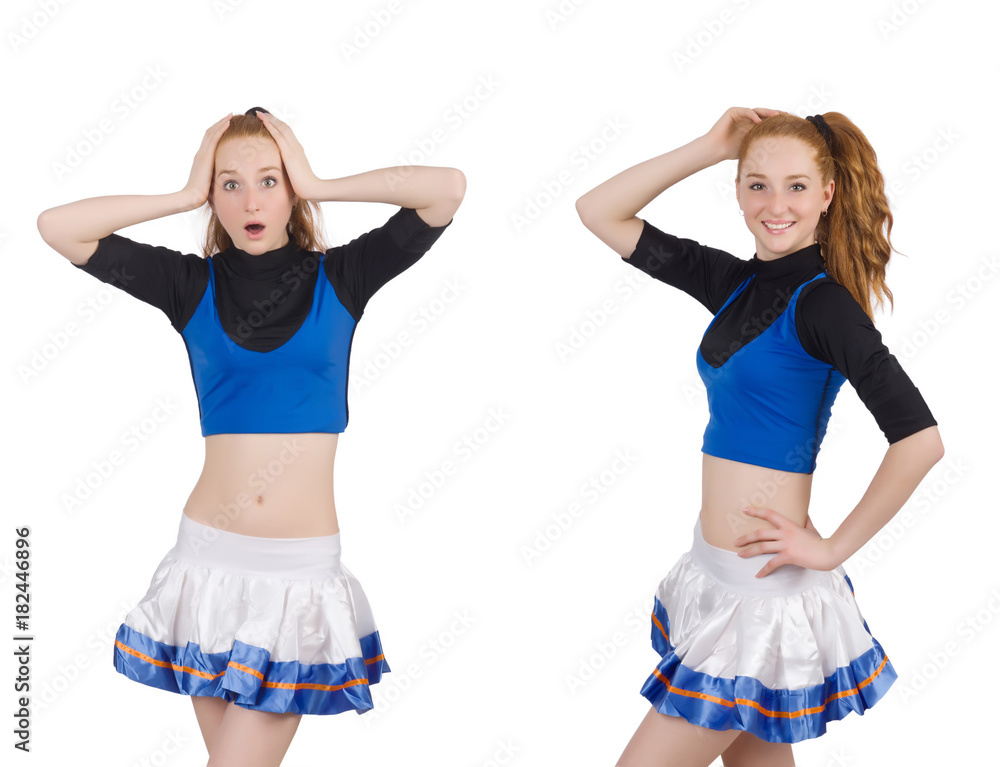 Cheerleader isolated on the white background Cheerleader isolated on the white background
