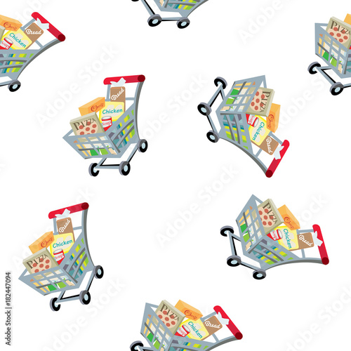 shopping cart, vector seamless pattern, Editable can be used for web page backgrounds,