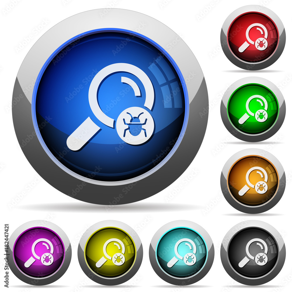 Scanning for malware round glossy buttons Scanning for malware round glossy buttons