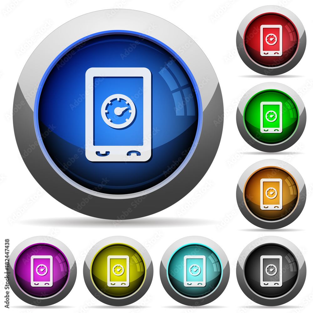 Mobile benchmark round glossy buttons