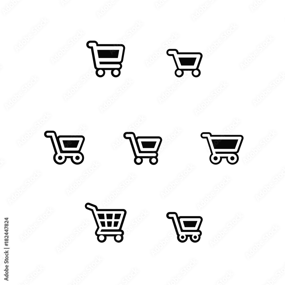 Set of shopping cart icons Set of shopping cart icons