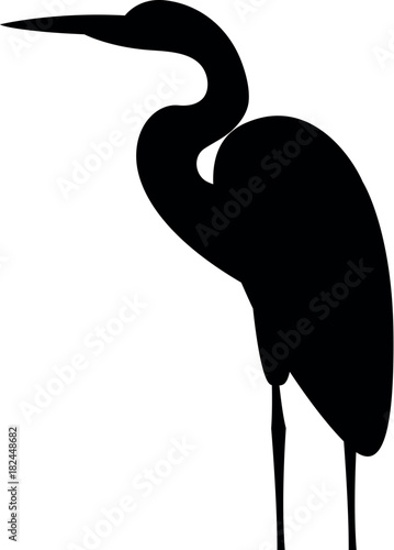 heron vector illustration black silhouette profile