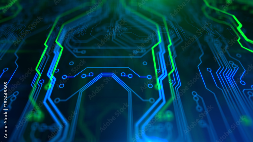 Abstract Technology background Circuit board futuristic server code ...