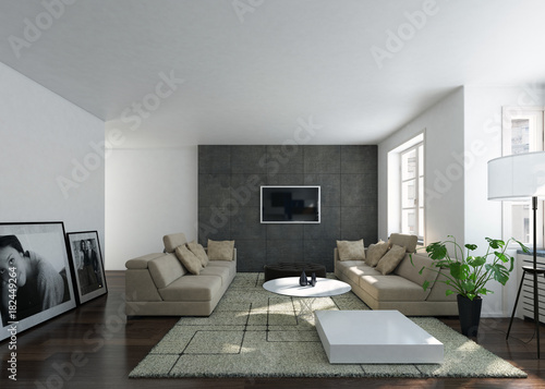 Contemporary interior of a bright home living room
