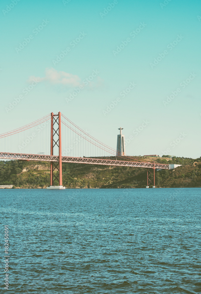 Naklejka premium Bridge of 25th april in Lisbon.