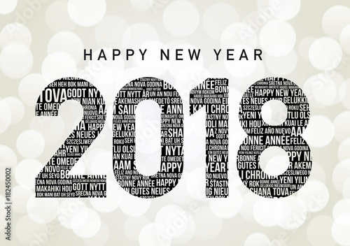 Happy New Year 2018 in different languages all over the world