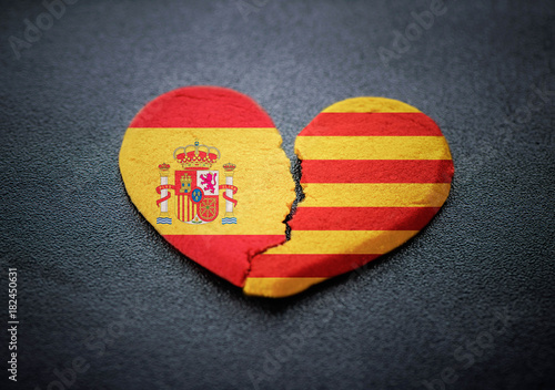 Separation of Catalonia from Spain symbol of broken heart