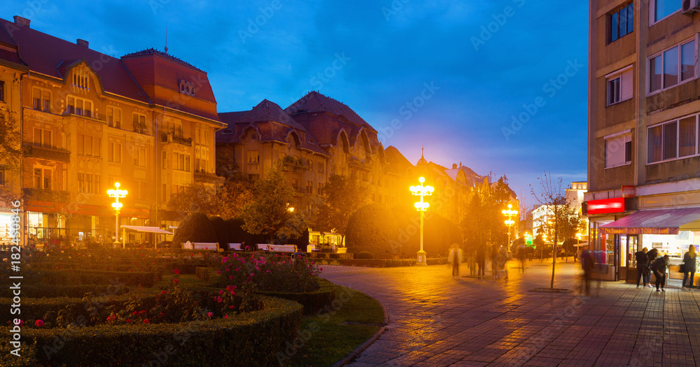 Victoriei Square at night, Timisoara