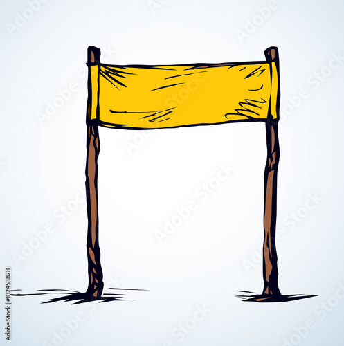 Ski slalom gate. Vector drawing