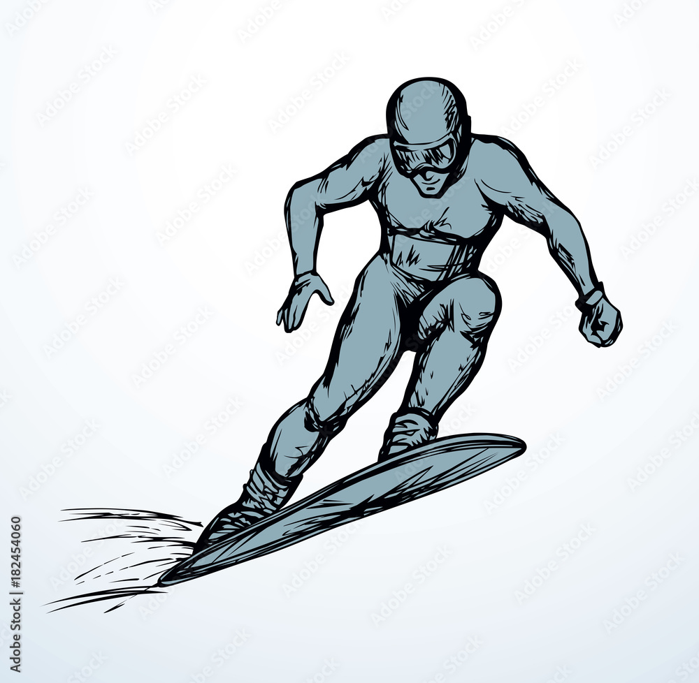 Obraz premium Skier. Vector drawing