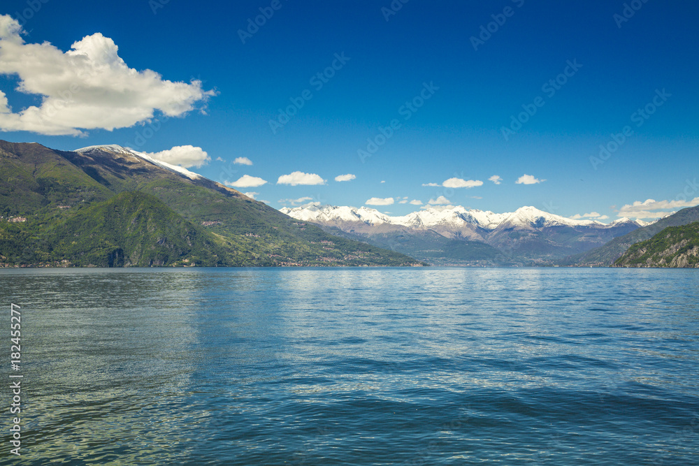 Beautiful Lake Como and Alps mountains in Lombardy