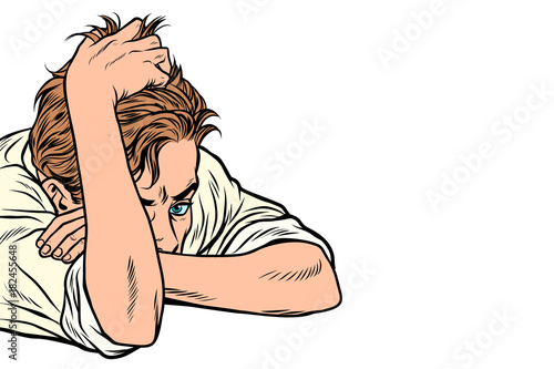 man the thinker, isolated on white background