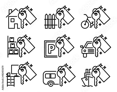 Sharing economy set of various outline icons
