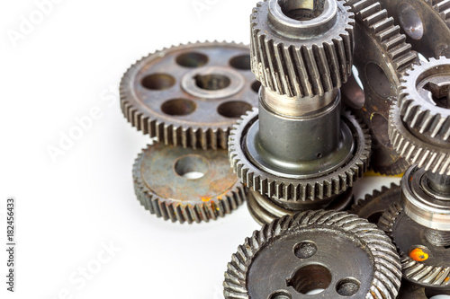 Old Rusty Gears isolated on white