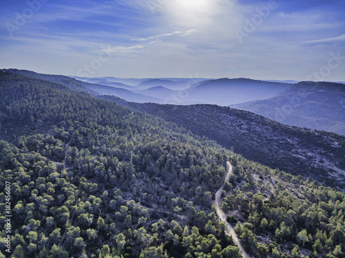 Burma Road, Derekh Burma, in Israel was a makeshift bypass road between Kibbutz Hulda and Jerusalem, landscape cityscape view, places tourism. photo