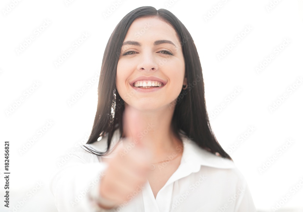 close-up portrait of a modern successful young woman. close-up portrait of a modern successful young woman.