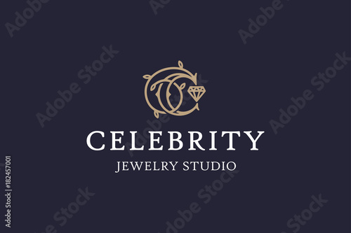 Modern vector professional logo emblem celebrity on black background