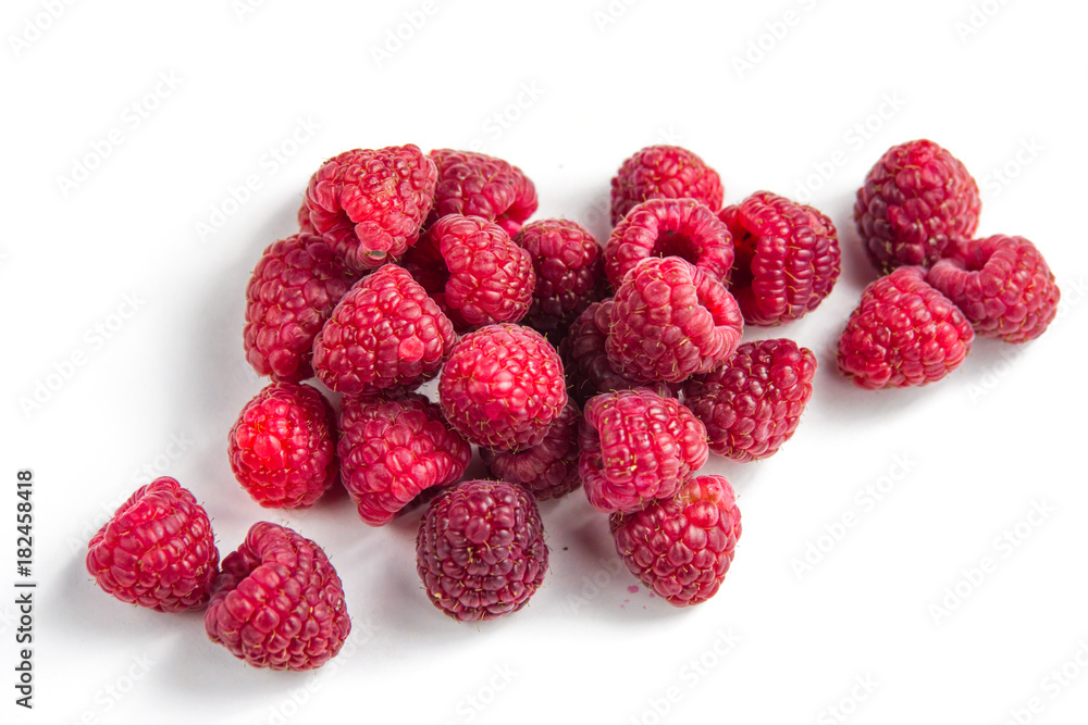 no photoshoped 100% natural eco raspberries isolated on white no photoshoped 100% natural eco raspberries isolated on white