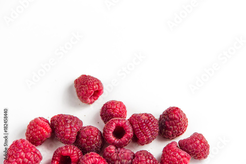no photoshoped 100% natural eco raspberries isolated on white photo