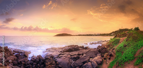 Tropical beach on sunset