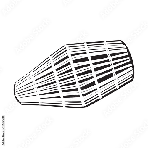 Vector illustration of black indian drum khol
