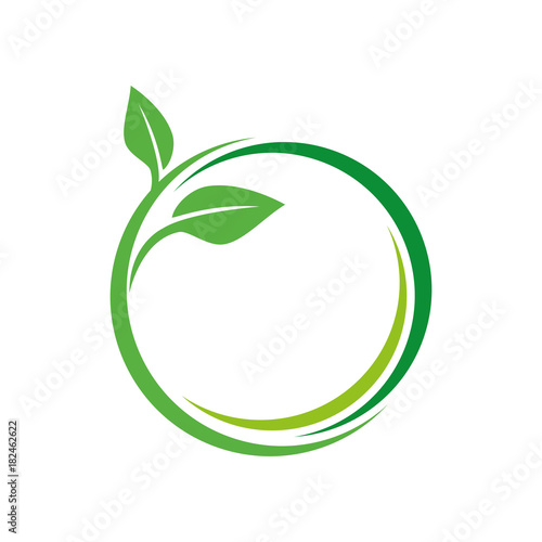 green tree leaf natural logo template
