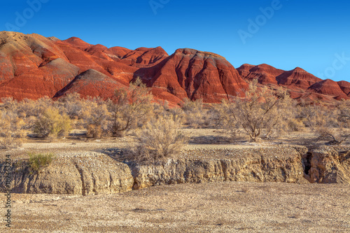 Red mountains in the territory of the national nature reserve 