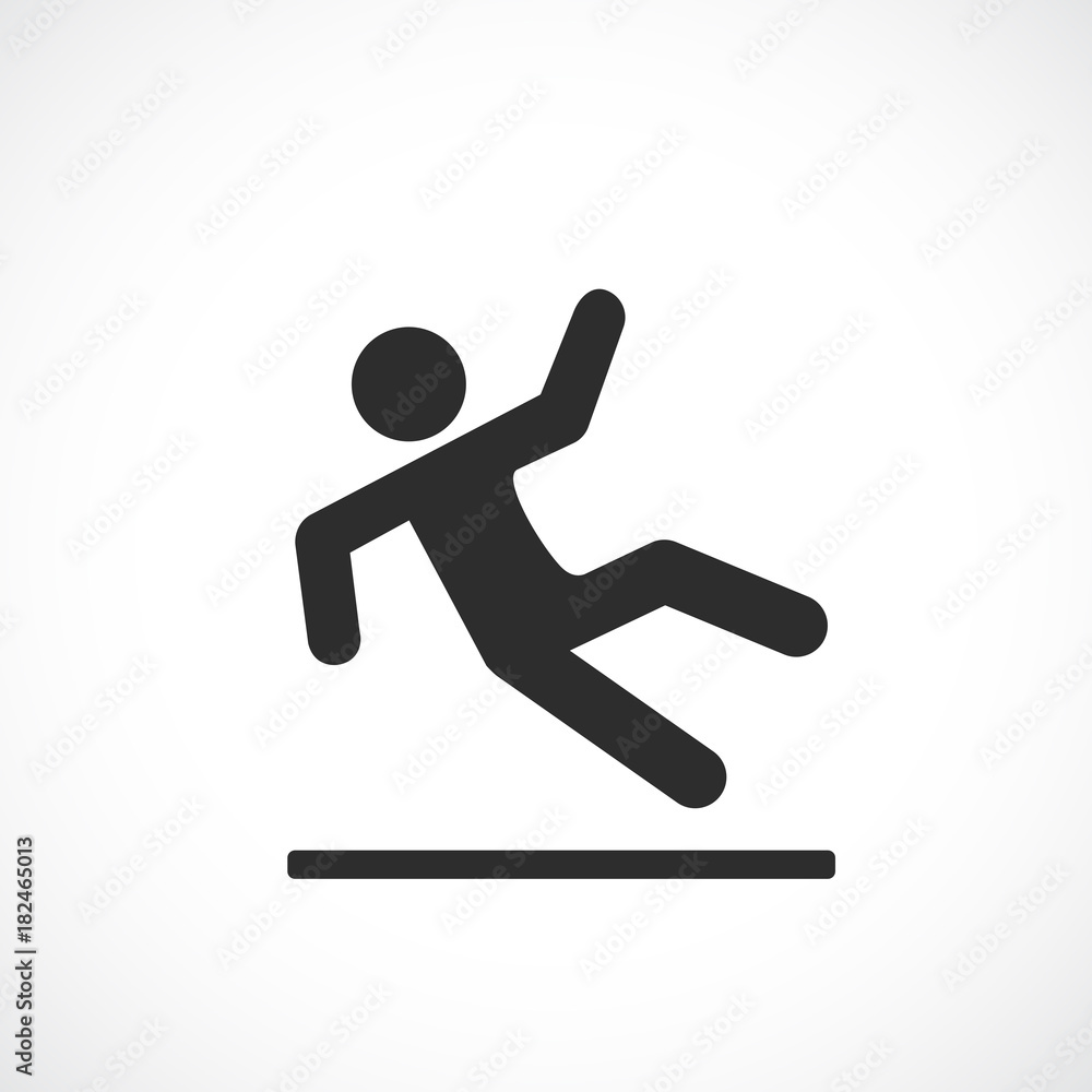 Falling man vector pictogram