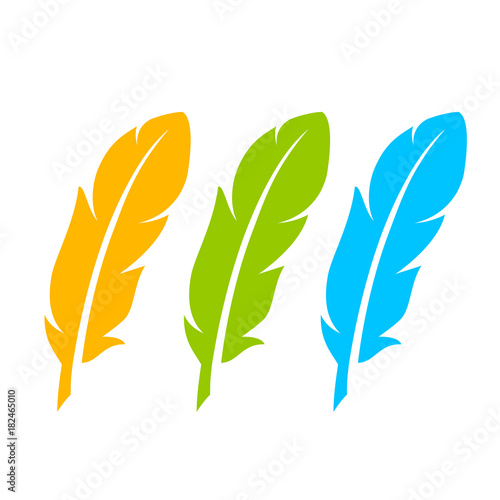 Color feather icon set
