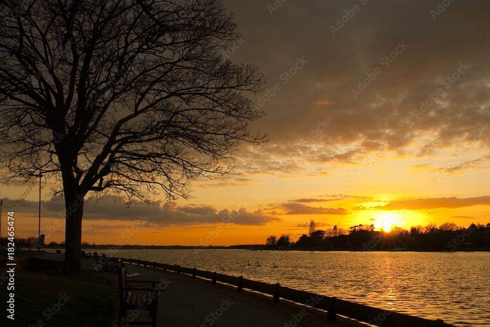 Sunset over Oulton Broad. Sunset over Oulton Broad.