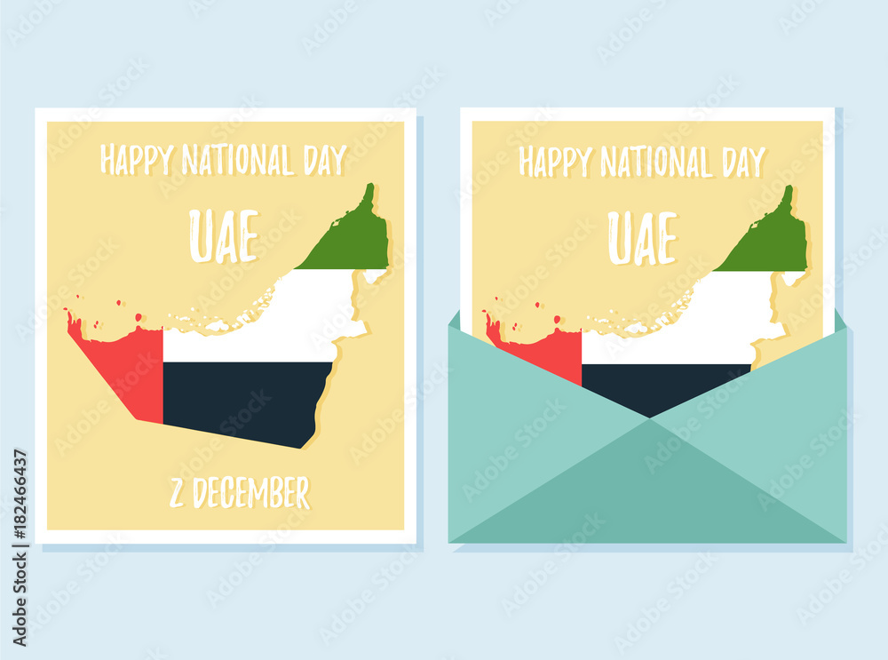 2 December. UAE Independence Day background in national flag color theme.