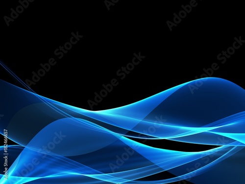  Creative Blue Fractal Waves Art Abstract Background 