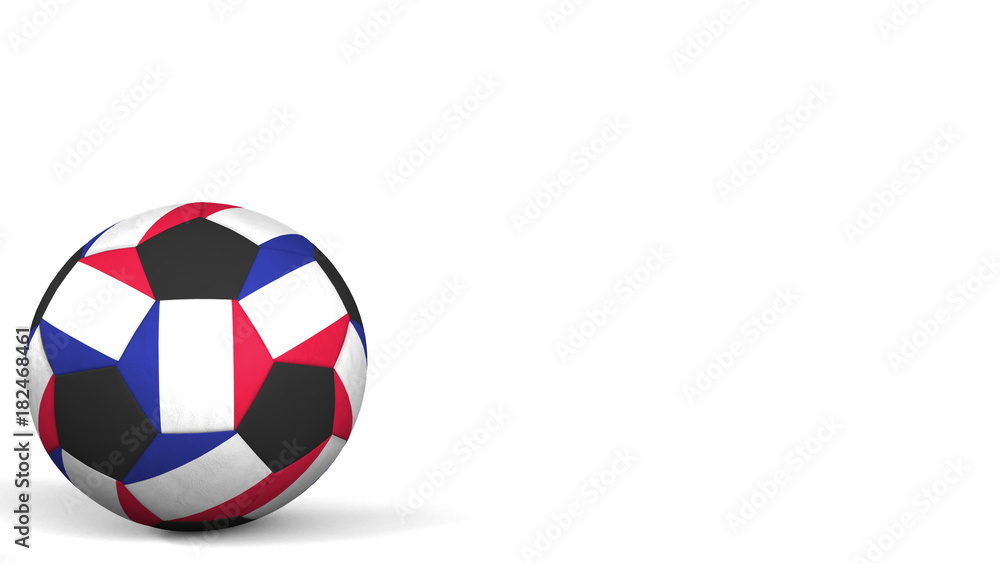 Obraz premium Football ball featuring flags of France. 3D rendering
