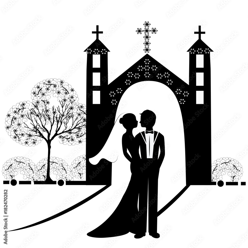 wedding silhouette 9 Stock Illustration Adobe Stock