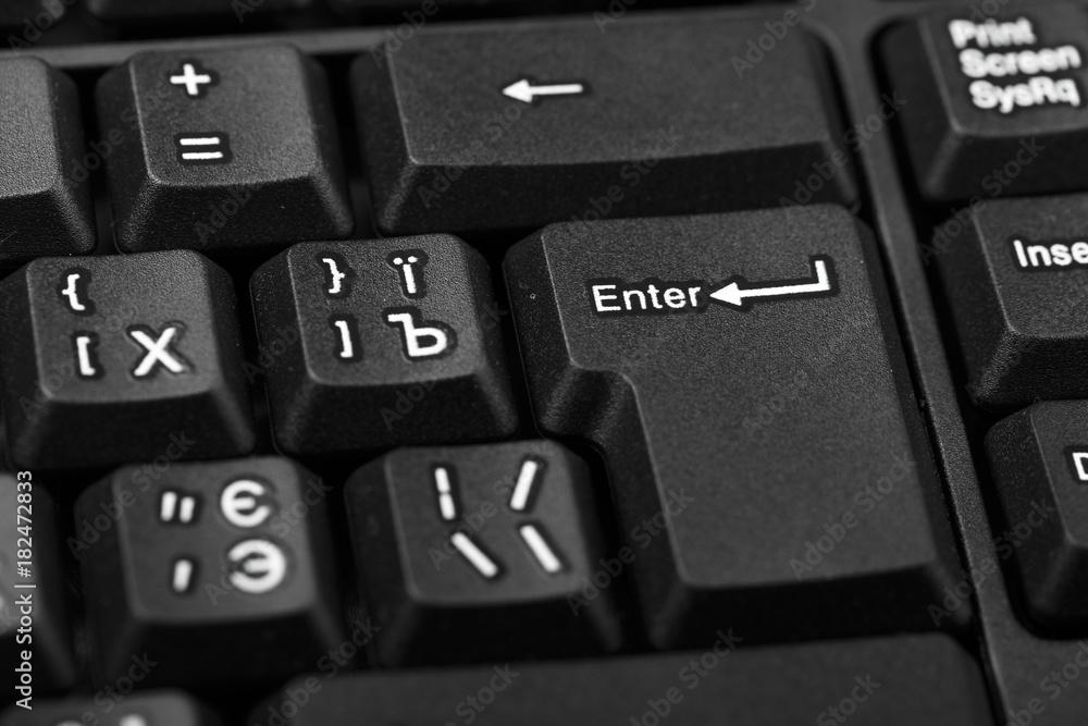 button typing on the keyboard close-up, top view. button typing on the keyboard close-up, top view.