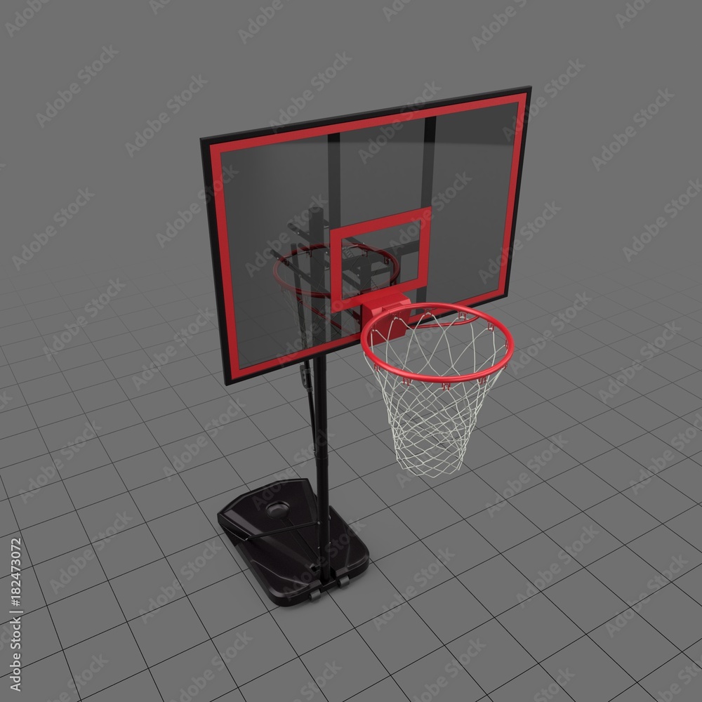 Basketball hoop on wheels Stock 3D asset | Adobe Stock