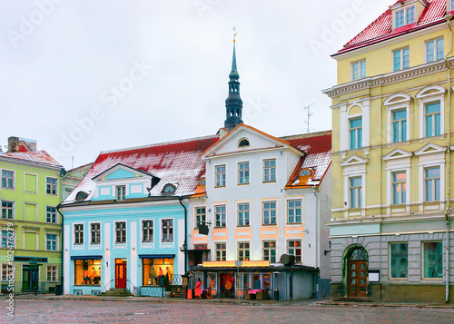 Houses at Town Hall Square Tallinn Holy Spirit Church